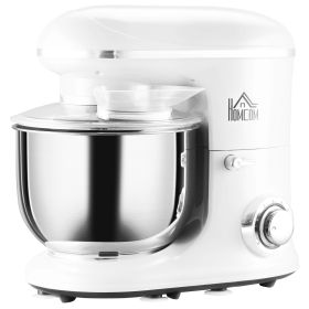 Stand Mixer with 6+1P Speed, 600W Tilt Head Kitchen Electric Mixer with 6 Qt Stainless Steel Mixing Bowl, Beater, Dough Hook, White