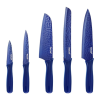 Hecef 5PCS Kitchen Knife Set, Blue Sharp Essential Chef Cooking Knives with Ergonomic Handle