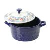 Floral 13-Ounce Assorted Color Casseroles with Lid, Set of 4