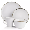 16pc Arthur Stoneware Dinnerware Set with Rim Matte White