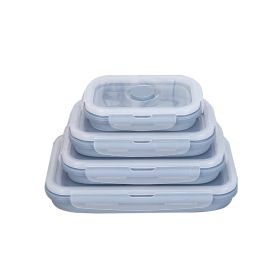 Silicone lunch box (Option: Blue1-350ml)