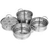 Kitchen Supplise Glass Lid Multi Tiers Kitchen Pan Cookware Stainless Steel Steamer Set