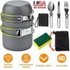 Outdoor Hiking Picnic Camping Cookware Set Picnic Stove Aluminum Pot Pans Kit