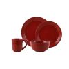 Chiara Red Stoneware Dinnerware Set, 16-Pieces